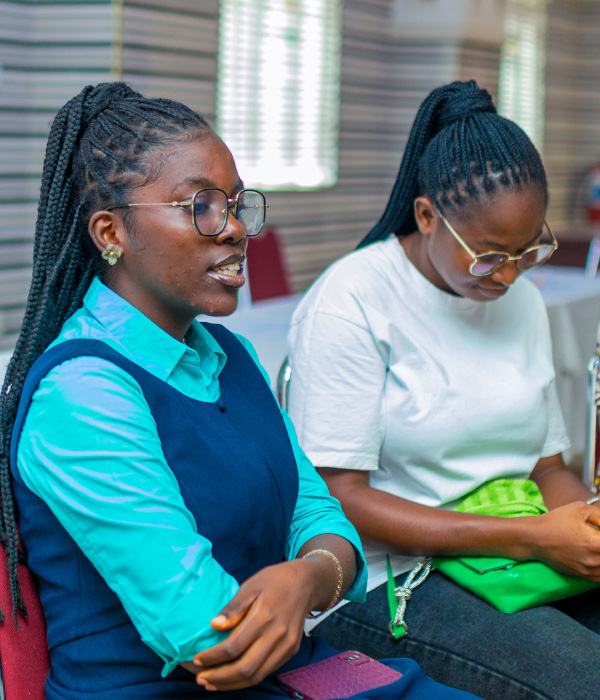 Excited youth participants cheering